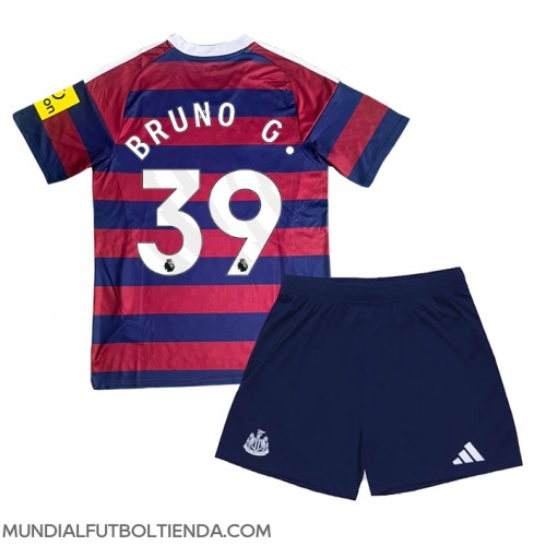 Camiseta Newcastle United Bruno Guimaraes #39 Segunda Equipación Replica 2024-25 para niños mangas cortas (+ Pantalones cortos)